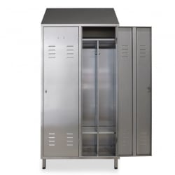 Slim Series 2 places, 2 doors changing room AISI 304
