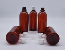 Flacone ambrato con tappo a vite in PVC da 250 ml (74 pz)